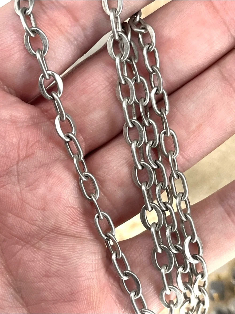 Catherine Page 31” Silver Tone Link Necklace with Waterfall Pendant